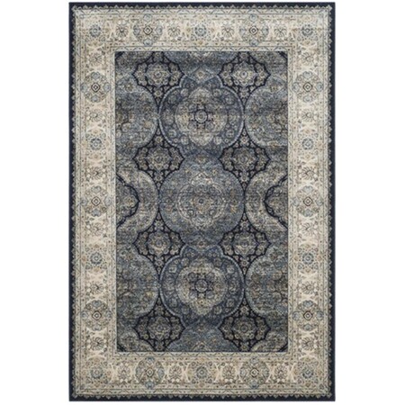 Safavieh Perisan Garden Vintage Power Loomed Rectangle Rug- Navy - Ivory- 5 Ft. 1 In. X 7 Ft. 7 In. PGV611B-5